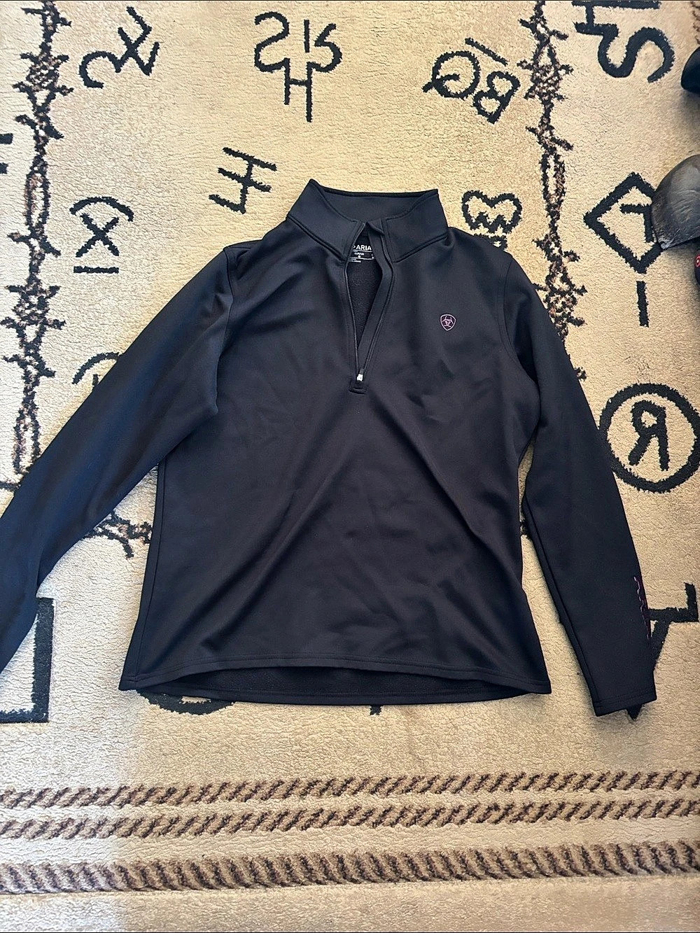 Ariat AriatTek Cold Series 1/4 Zip Pullover Long Sleeve Black Medium